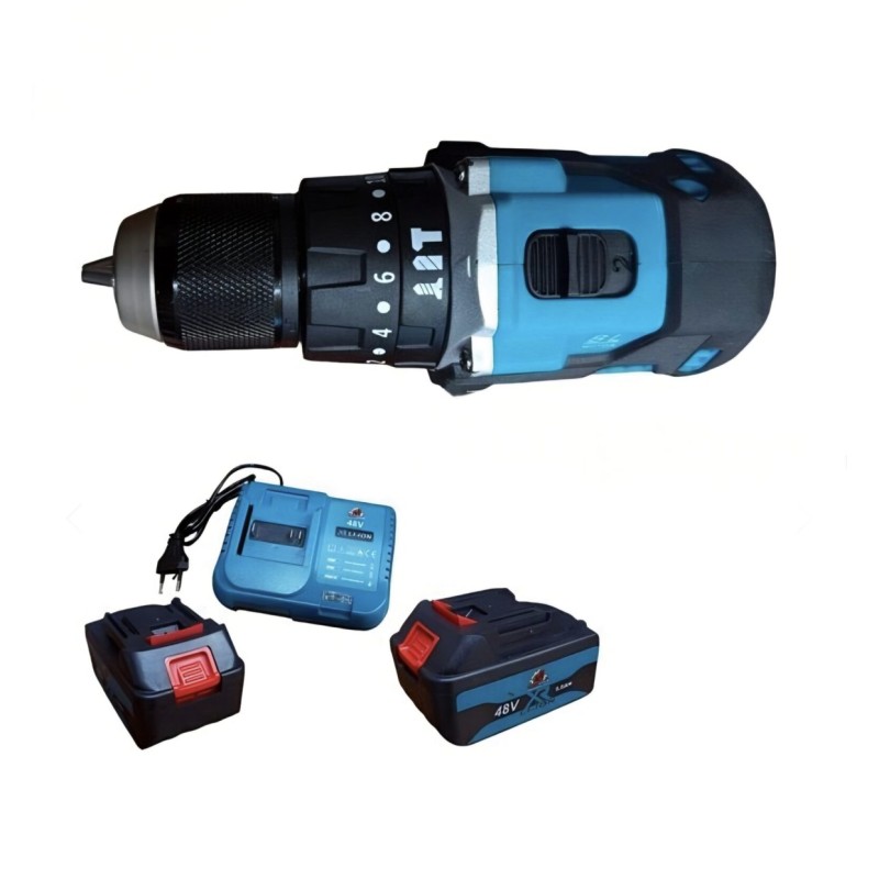 BullTech BT-5220 akumuliatorinis gręžtuvas–suktuvas 48V (2×6.0Ah, Brushless)
