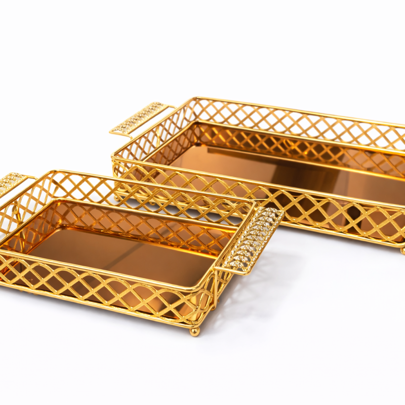 Padėklų rinkinys su veidrodiniu dugnu