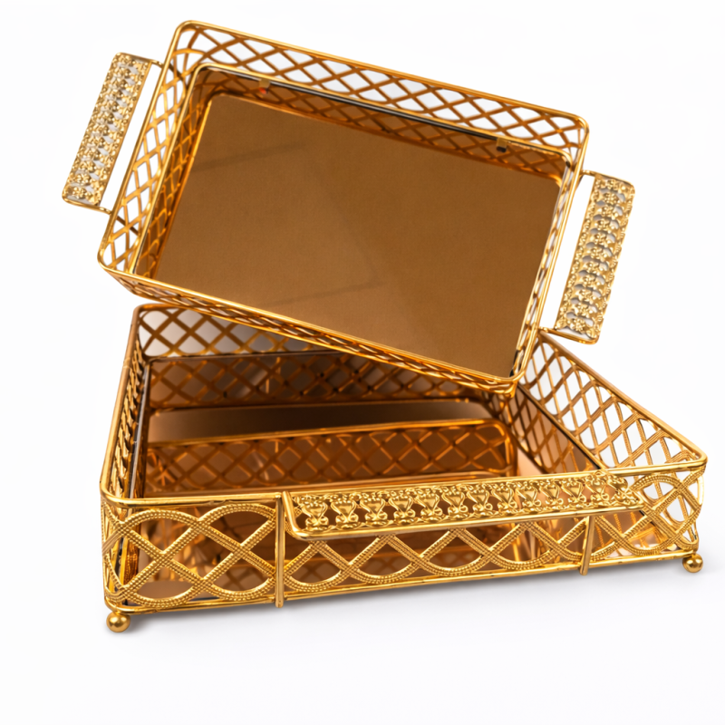 Padėklų rinkinys su veidrodiniu dugnu