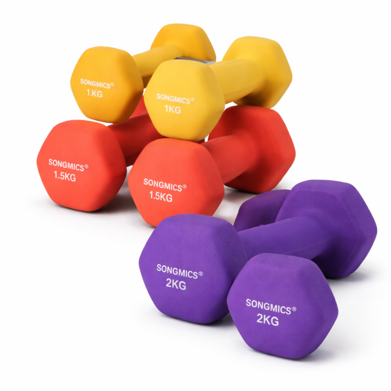 Hantelių rinkinys 12 kg, 6 vnt.