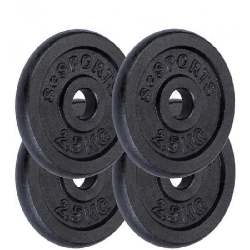 Ketaus svorių diskai 4x 2,5 kg Ketaus svorių diskai 4x 2,5 kg