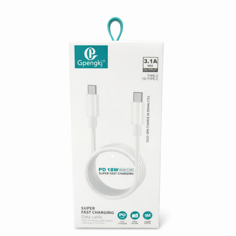 Telefono įkrovimo laidas USB-C – USB-C PD 18W, 1 m (modelis GP-S108C Telefono įkrovimo laidas USB-C – USB-C PD 18W, 1 m (modelis GP-S108C