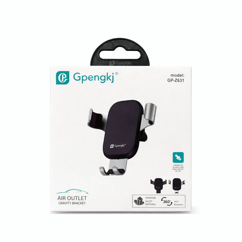 Telefono laikiklis automobiliui Gpengkj GP-Z631, montuojamas į oro angą Telefono laikiklis automobiliui Gpengkj GP-Z631, montuojamas į oro angą