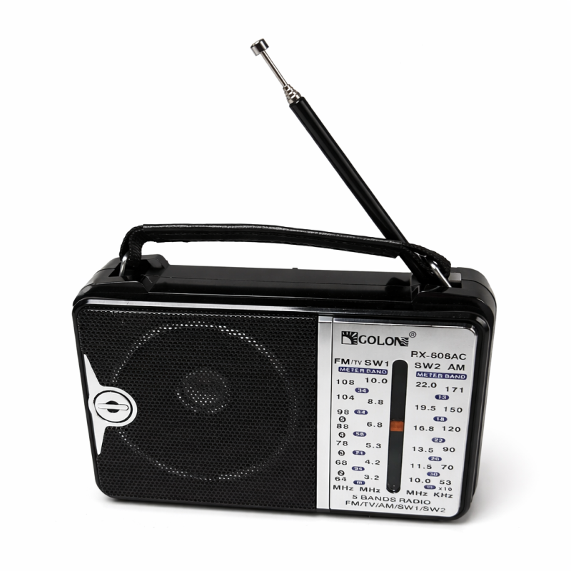 Radijas nešiojamas AM/FM/TV/SW1/SW2, teleskopinė antena, rankena, COLON World Receiver
