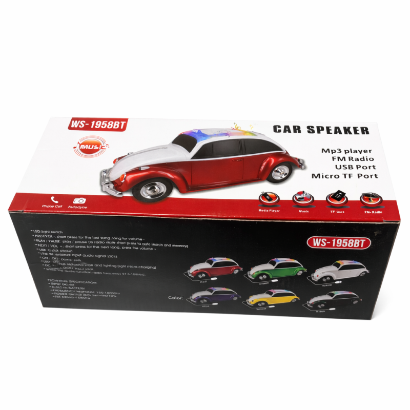 Audio kolonėlė automobilis Bluetooth MP3 grotuvas, FM radijas, USB ir Micro TF jungtys, WS-1958BT