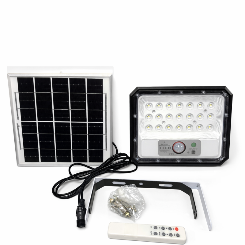 LED lauko prožektorius su saulės baterija ir PIR judesio jutikliu 6 W, Solar Sensor Floodlight LED, juodas