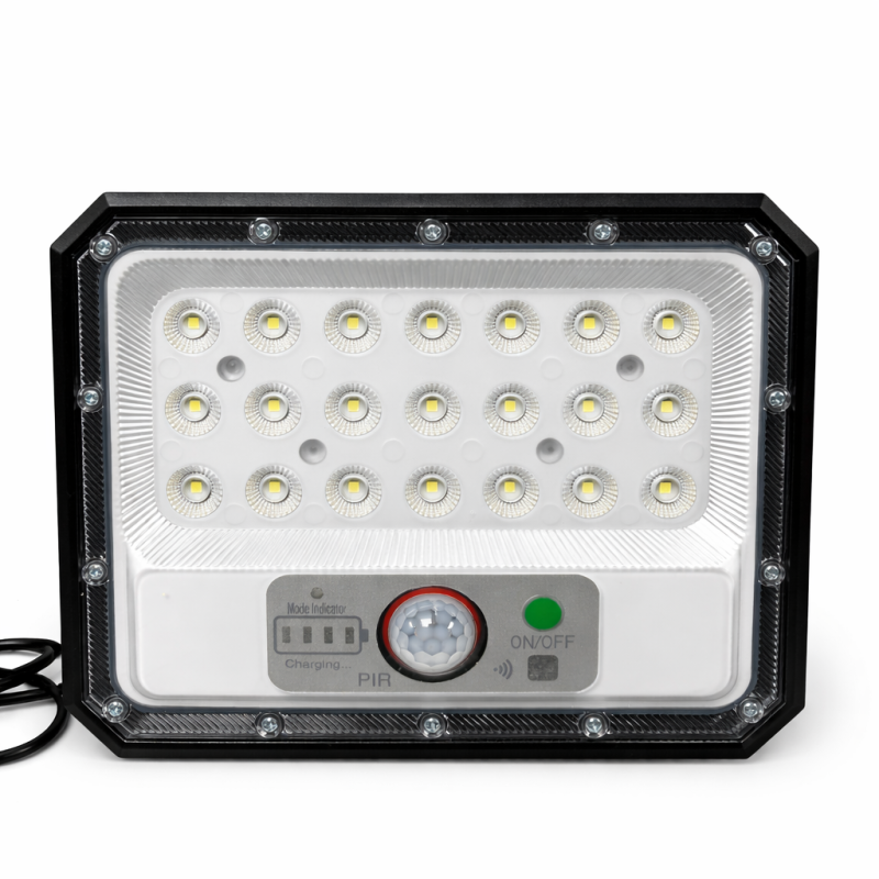 LED lauko prožektorius su saulės baterija ir PIR judesio jutikliu 6 W, Solar Sensor Floodlight LED, juodas