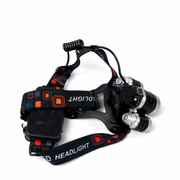 Galvos žibintas LED 1xT6 + 2xLED „High Power Headlamp“ su trimis šviesos režimais