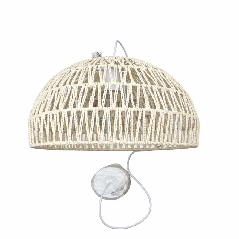 Pakabinamas lubinis šviestuvas su virveliniu gaubtu