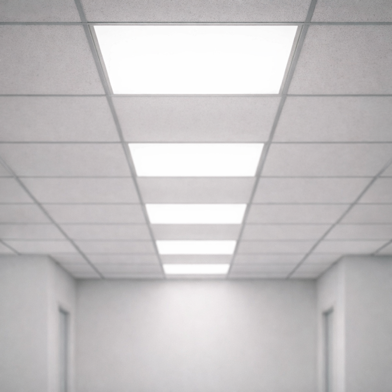 LED šviestuvas panelė 62x62 cm, kvadratinė, balto rėmo, 8 mm storio