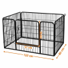 Gyvūnų,šuns metalinis aptvaras su varteliais, 122x80x54 cm, juodas
