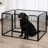 Gyvūnų,šuns metalinis aptvaras su varteliais, 122x80x54 cm, juodas