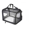 Gyvūnų transportavimo narvas – sulankstoma medžiaginė dėžė su tinklelio langais ir rankenomis, juoda, 60×40×40 cm