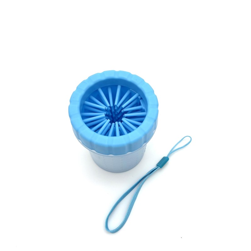 Šunų letenų nuplovimo indelis su silikoniniais šereliais, žalias, 11x9 cm