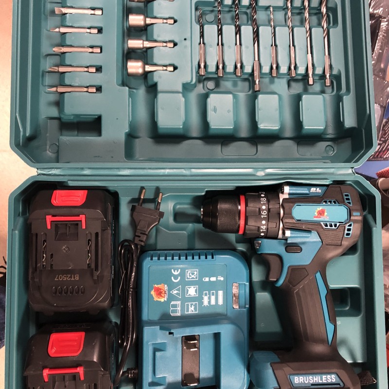 BullTech BT-5220 akumuliatorinis gręžtuvas–suktuvas 48V (2×6.0Ah, Brushless)