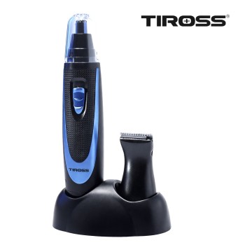 Nosies ir ausų plaukelių trimeris 2in1 su preciziniu antgaliu ir laikikliu, TIROSS TS2770