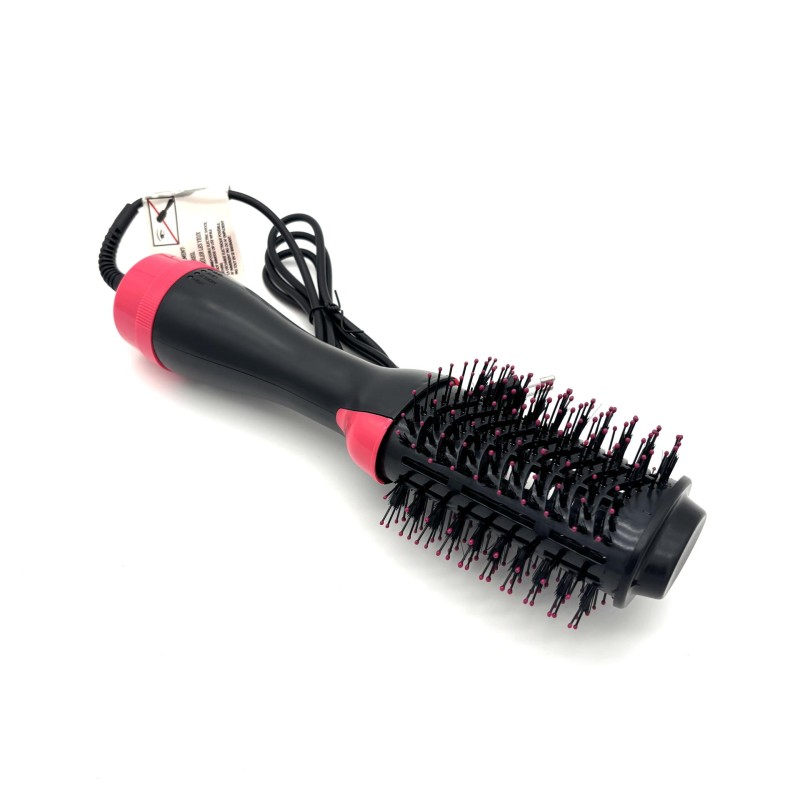 Plaukų džiovintuvas–šepetys „One Step Hair Dryer and Styler“, juodos ir rožinės spalvos, su apvaliu šepečiu ir 4 režimų jungikliu Plaukų džiovintuvas–šepetys „One Step Hair Dryer and Styler“, juodos ir rožinės spalvos, su apvaliu šepečiu ir 4 režimų jungikliu