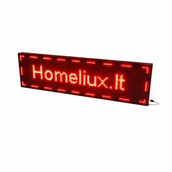 LED reklaminė švieslentė su WiFi valdymu, 133×36 cm, cinkuoto plieno rėmas, programuojama per programėlę