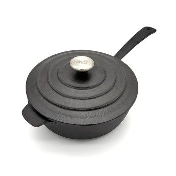 Ketaus troškintuvas su dangčiu 24 cm, 2,6 l, su ilga rankena