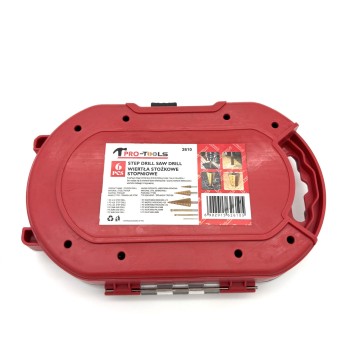 Laiptiniai grąžtai PRO-TOOLS 2610 STEP DRILL SAW DRILL rinkinys 6 vnt.