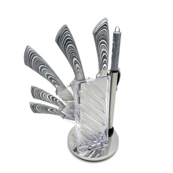 Peilių rinkinys su stovu EDENBERG EB-914, 8 dalių, su žirklėmis ir galąstuvu