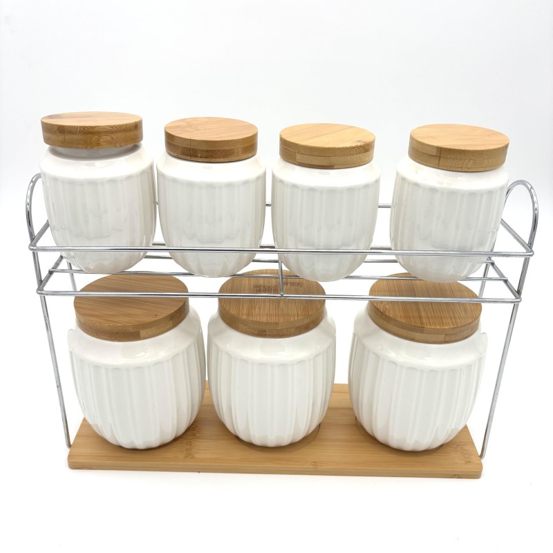 Birių produktų indų rinkinys su stovu Schaffler 7 dalių