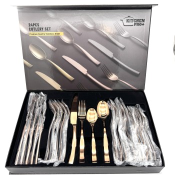Stalo įrankių rinkinys 24 dalių Kitchen Pro+ PRO-2402, nerūdijantis plienas, 6 asmenims