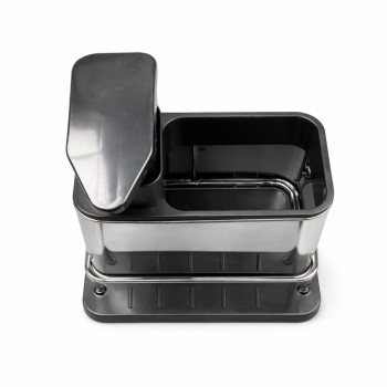 Virtuvės įrankių laikiklis su dozatoriumi nerūdijančio plieno Storage Rack juodas 18x13x19 cm