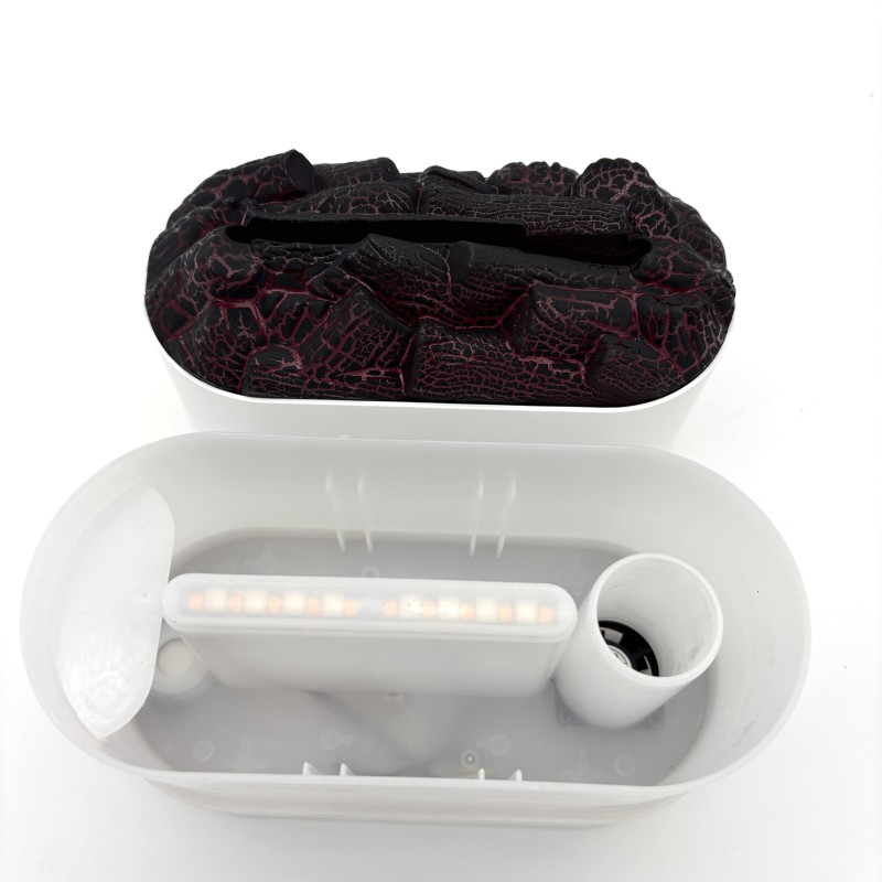 Aromato difuzorius Lava Volcano Aromatherapy Machine su liepsnos efektu, baltos spalvos Aromato difuzorius Lava Volcano Aromatherapy Machine su liepsnos efektu, baltos spalvos