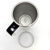 Automatinis magnetinis maišantis termo puodelis kavai, arbatai ir kitiems gėrimams su rankena ir temperatūros ekranu, baltas, 300 ml