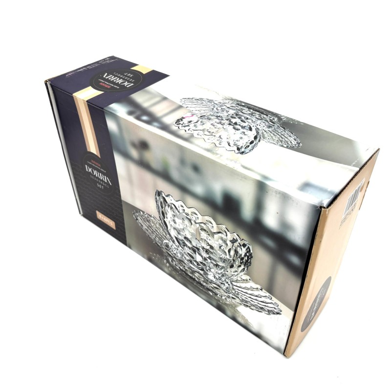 Stiklinių desertinių indelių su lėkštutėmis rinkinys DORRIN 6+6 vnt., skaidrus stiklas, apie 300 ml