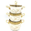 Puodų rinkinys MASTERPAN emaliuotas su dangčiais 18/20/22 cm, 2.4L/3.4L/4.5L, 6 dalių