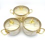 Puodų rinkinys MASTERPAN emaliuotas su dangčiais 18/20/22 cm, 2.4L/3.4L/4.5L, 6 dalių