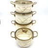 Puodų rinkinys MASTERPAN emaliuotas su dangčiais 18/20/22/24 cm, 8 dalių, marmuro rašto, modelis MP-2635