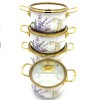 Puodų rinkinys emaliuotas su dangčiais 18/20/22/24 cm, 2.3L/3.0L/4.0L/5.0L, 8 dalių, modelis EB-9115 Puodų rinkinys emaliuotas su dangčiais 18/20/22/24 cm, 2.3L/3.0L/4.0L/5.0L, 8 dalių, modelis EB-9115