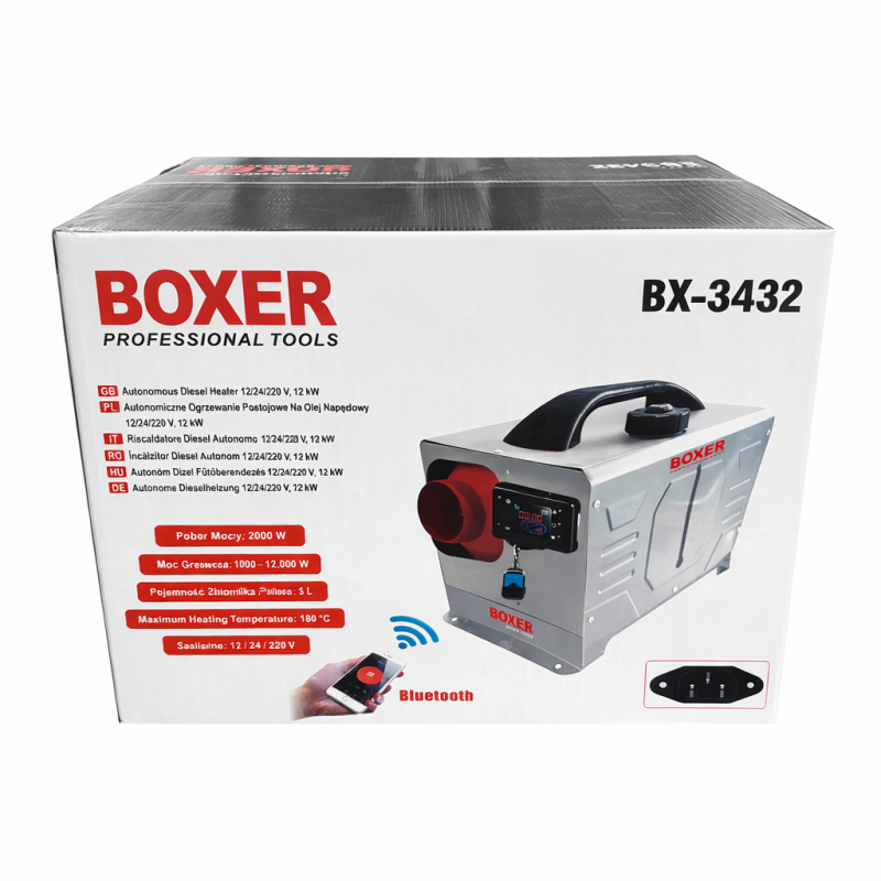 BOXER 12V,24V,220V autonominis dyzelinis šildytuvas 12 kW su bluetooth
