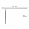 Turėklas laiptams iš nerūdijančio metalo, 150 cm ilgis ir 80 cm aukščio atrama
