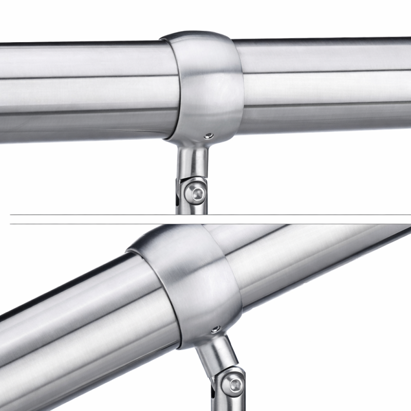 Turėklas laiptams iš nerūdijančio metalo, 150 cm ilgis ir 80 cm aukščio atrama