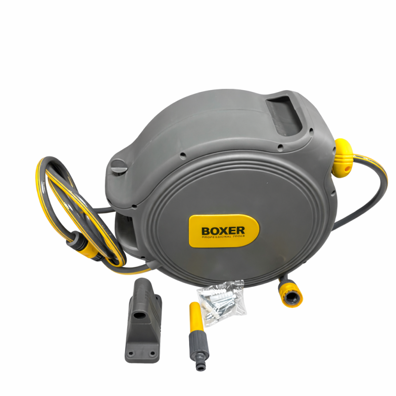 Automatinė vandens žarnos ritė su PVC žarna 20 m, sieninė, Boxer BX-2052