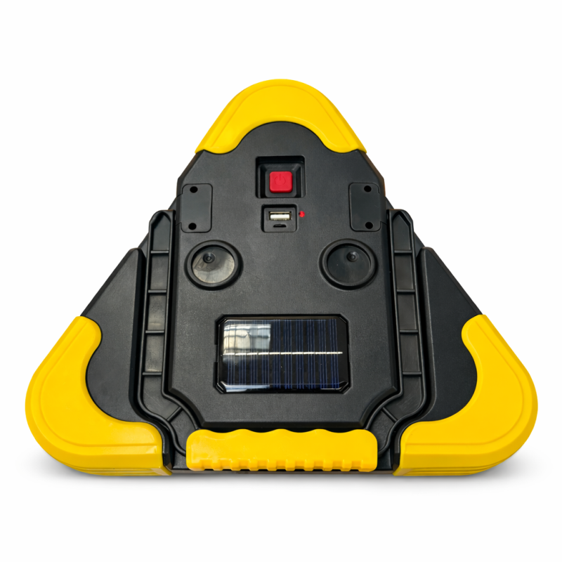 Automobilinis avarinis LED trikampis su COB lempa ir saulės įkrovimu