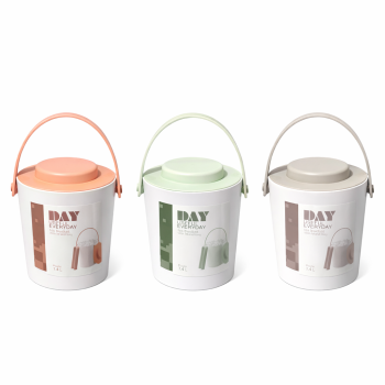 Plastikinis ledo kibirėlis su dangčiu ir rankena 1.4L