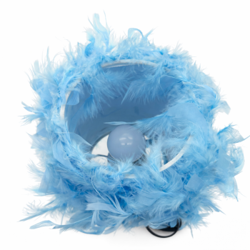 Stalo lempa su plunksnų gaubtu ir LED lempute, mėlynos spalvos 