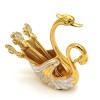 Šaukštelių ir šakučių rinkinys su gulbės stovu, metalinis, 15,5×14 cm, įrankių ilgis 13 cm