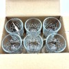 Stikliukų rinkinys ant kojelės 6 vnt., skaidrus raštuotas stiklas, 50 ml