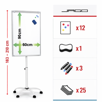 Piešimo ir rašymo lenta su stovu 60×90 cm, reguliuojamo aukščio, su priedais