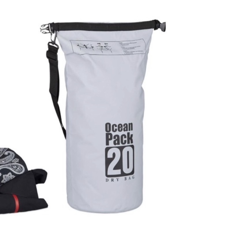 Vandeniui atsparus krepšys Ocean Pack 20 DRY BAG su reguliuojamu diržu 20 l