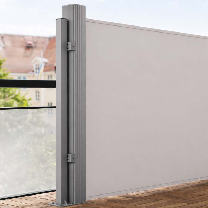 Markizės stovas 120 cm su tvirtinimo plokšte, pilkas