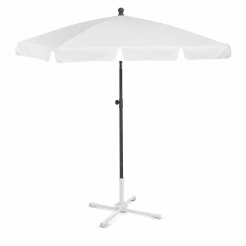 Lauko skėtis su reguliuojamu kampu, baltas, aukštis 235 cm, plotis 200 cm