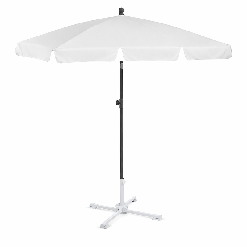 Lauko skėtis su reguliuojamu kampu, baltas, aukštis 235 cm, plotis 200 cm Lauko skėtis su reguliuojamu kampu, baltas, aukštis 235 cm, plotis 200 cm