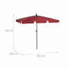Lauko skėtis su reguliuojamu kampu, raudonas, aukštis 235 cm, plotis 200 cm Lauko skėtis su reguliuojamu kampu, raudonas, aukštis 235 cm, plotis 200 cm
